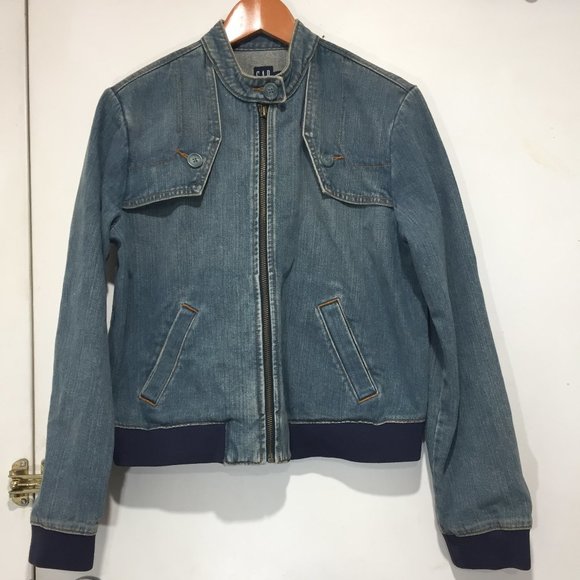 VINTAGE GAP MOTO DENIM JACKETS SIZE M - Picture 1 of 10
